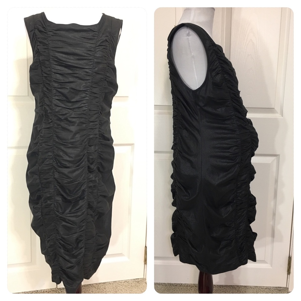 Faux leather! Charcoal Catherine Malandrino Pea in the Pod dress